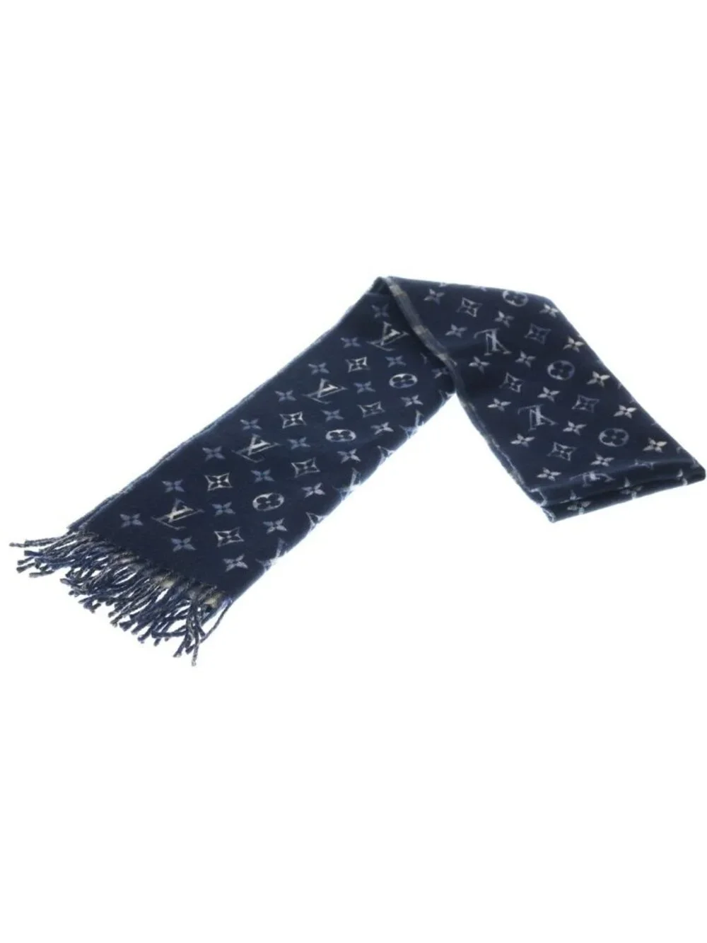 Louis Vuitton Monogram Gradient Ta Tan Scarf Shawl Navy